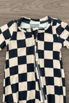 Bamboo Modern Checks Onesie | Sparkle in Pink