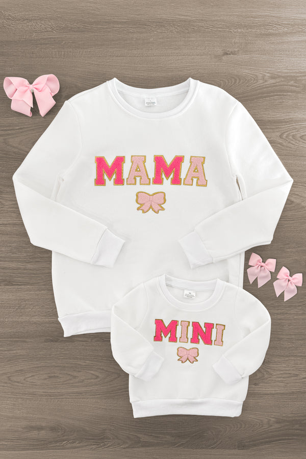 Mom & Me - "Mama & Mini" White Sweatshirt | Sparkle in Pink