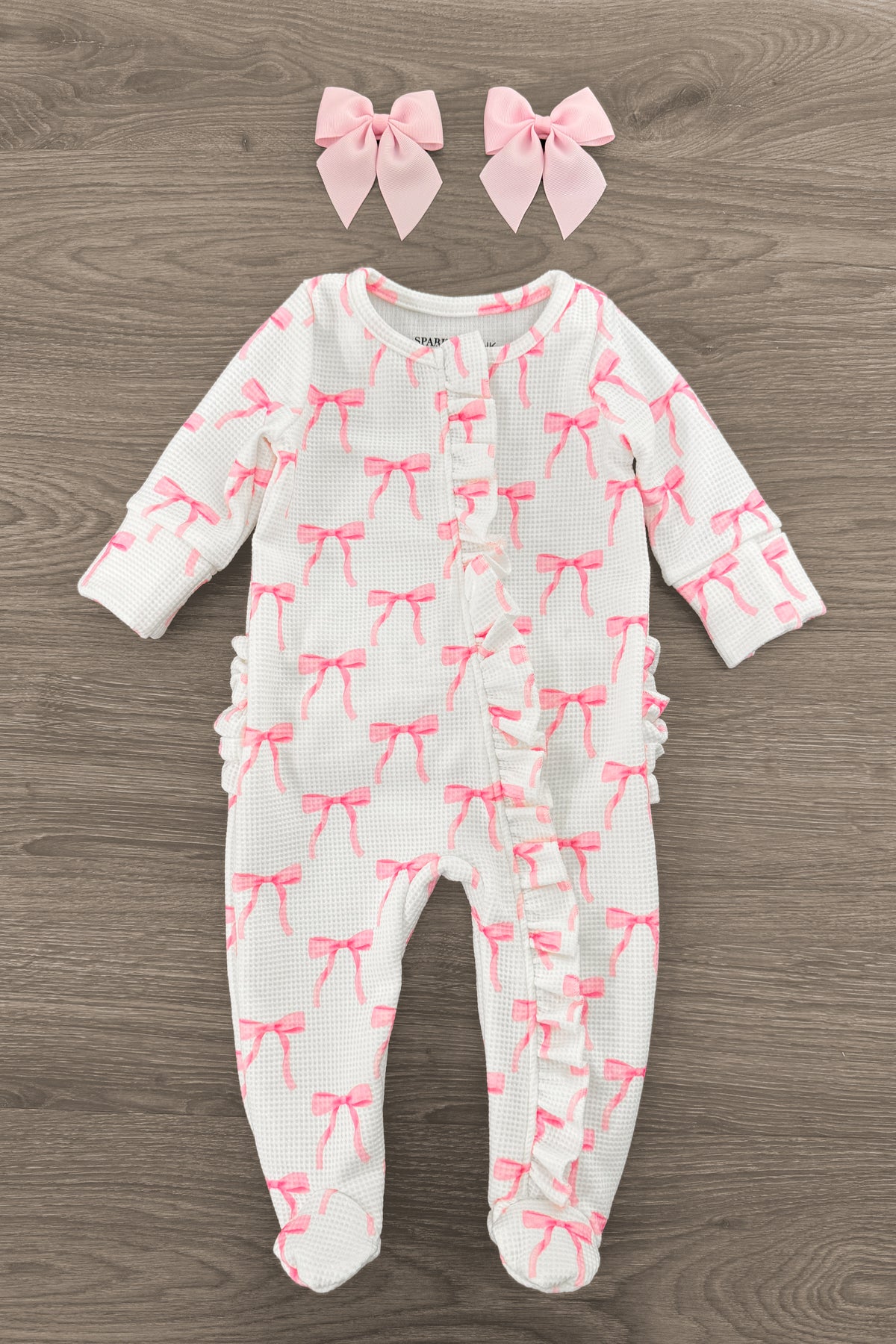 Mom & Me - Blushing Bows Waffle Knit Pajamas | Sparkle in Pink