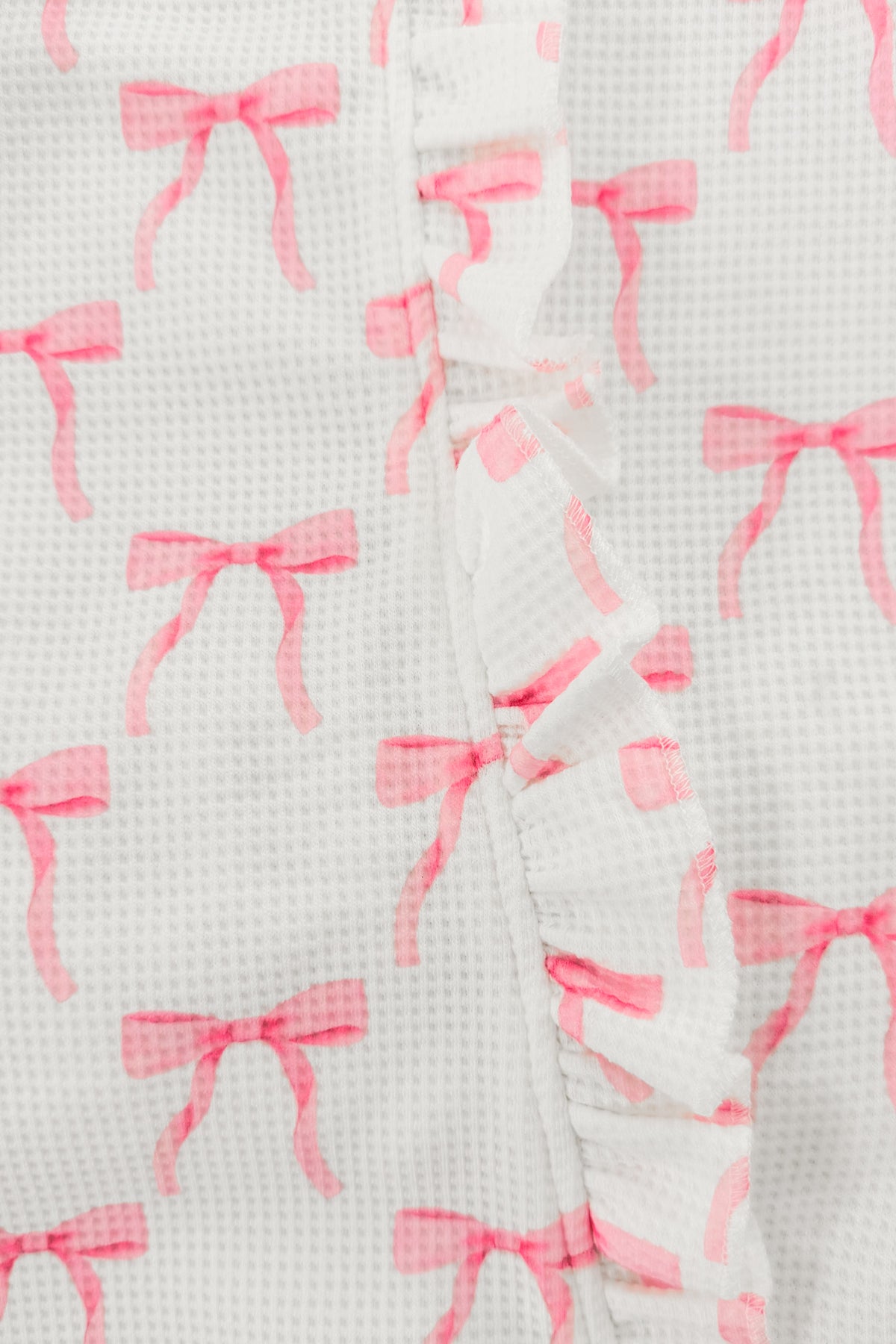 Mom & Me - Blushing Bows Waffle Knit Pajamas | Sparkle in Pink