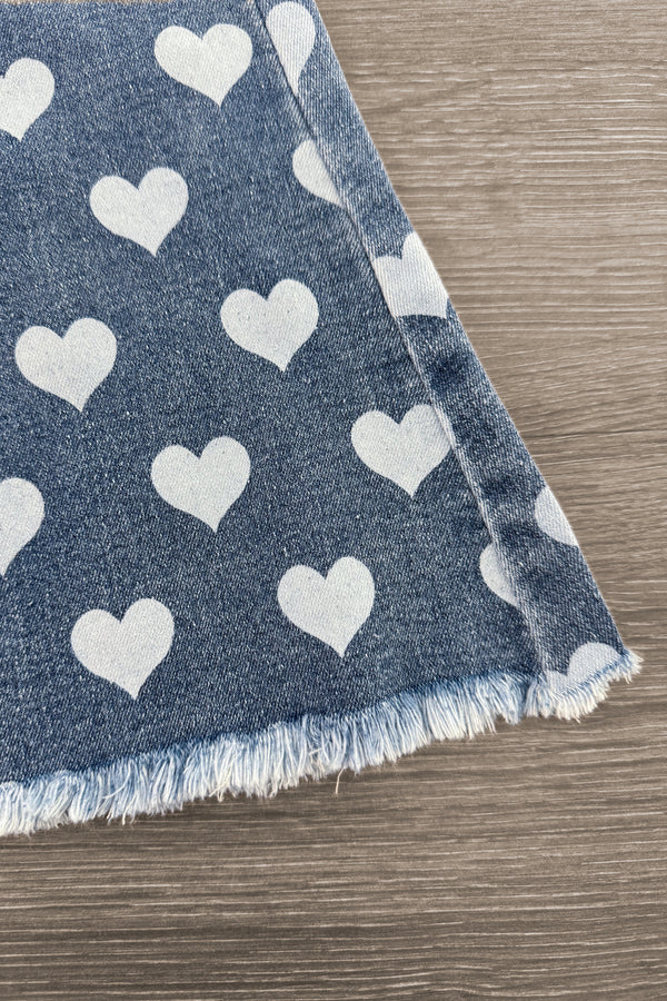 Heart Denim Bell Bottoms | Sparkle in Pink