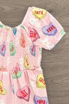 Pink Candy Hearts Bell Bottom Jumpsuit | Sparkle in Pink