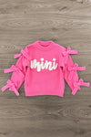 Mom & Me - "Mama & Mini" Pink Bow Sweater | Sparkle in Pink