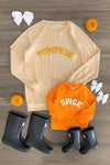 Mom & Me - "Pumpkin & Spice" Chenille Patch Top - Sparkle in Pink