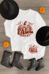 Mom & Me - "Hello Fall" White Long Sleeve Top - Sparkle in Pink