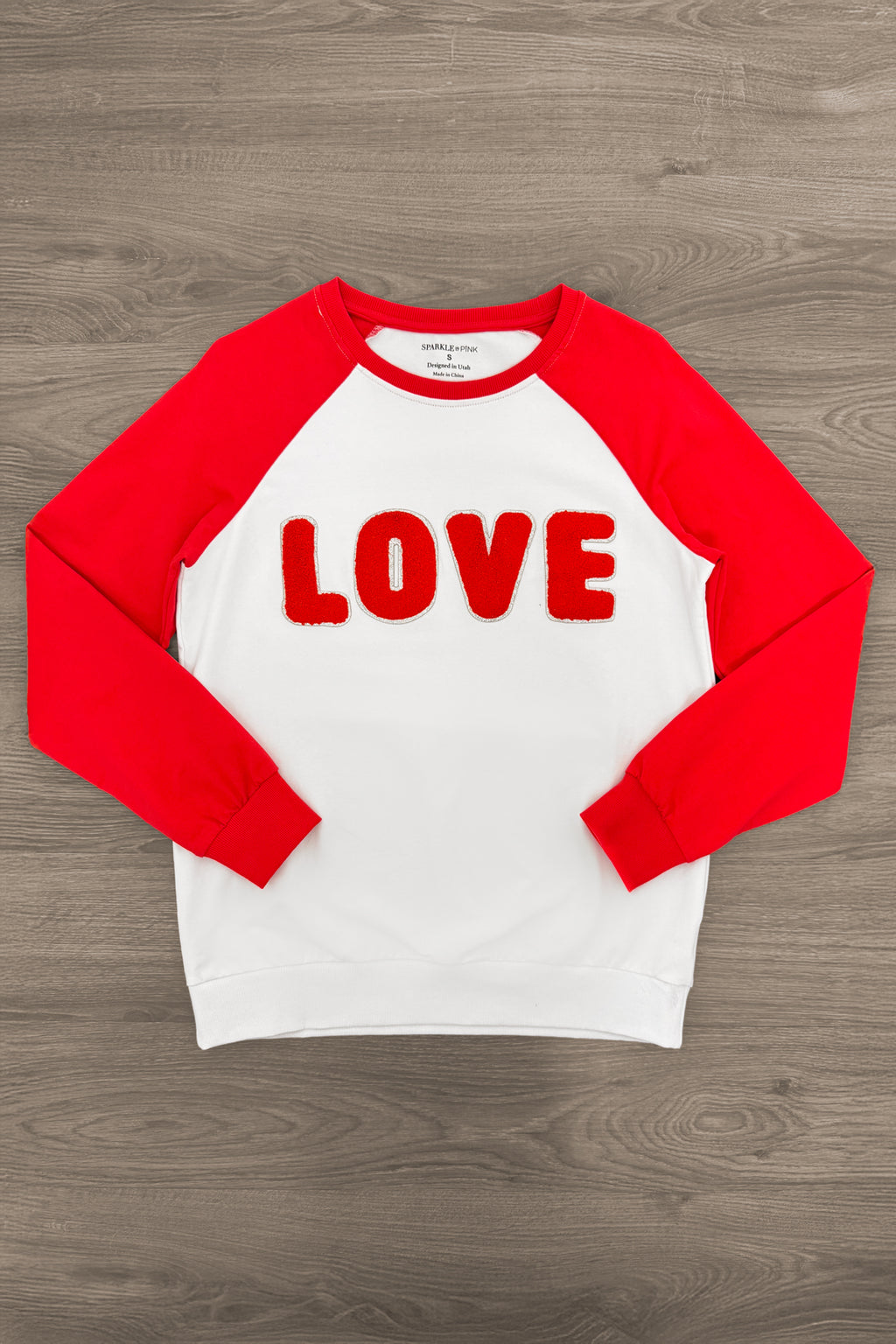 Mom & Kid - "Love" Chenille Patch Top | Sparkle in Pink