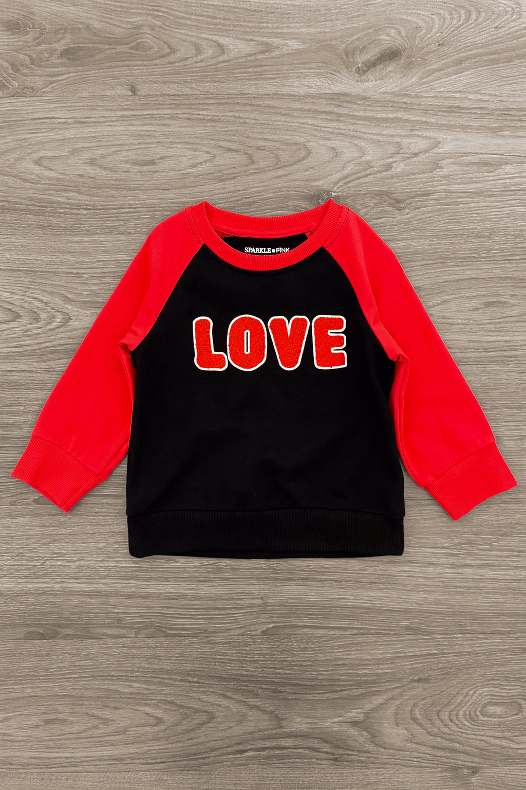 Mom & Kid - "Love" Chenille Patch Top | Sparkle in Pink