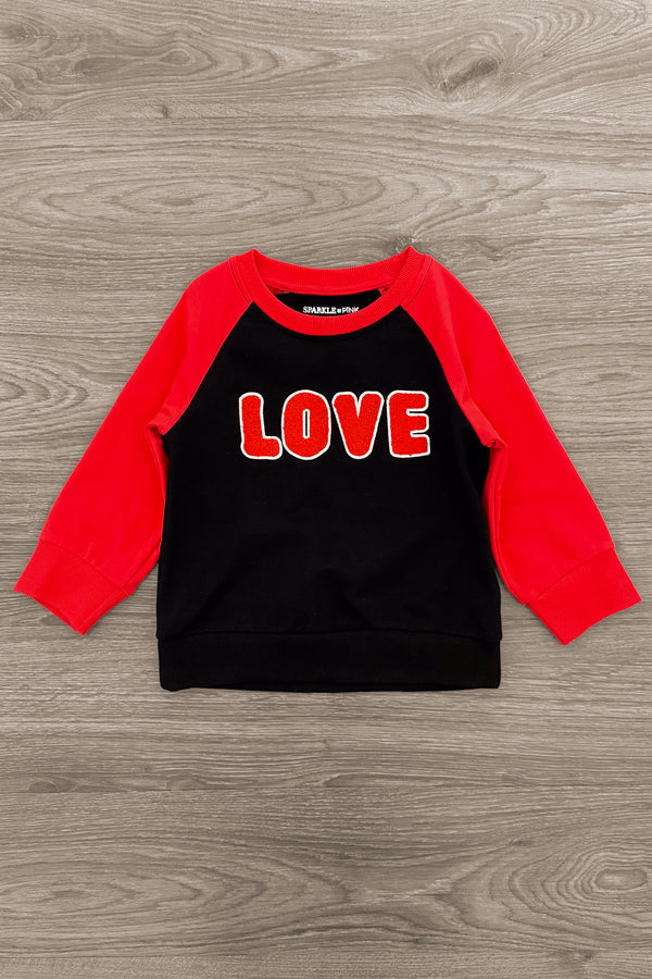 Mom & Kid - "Love" Chenille Patch Top | Sparkle in Pink