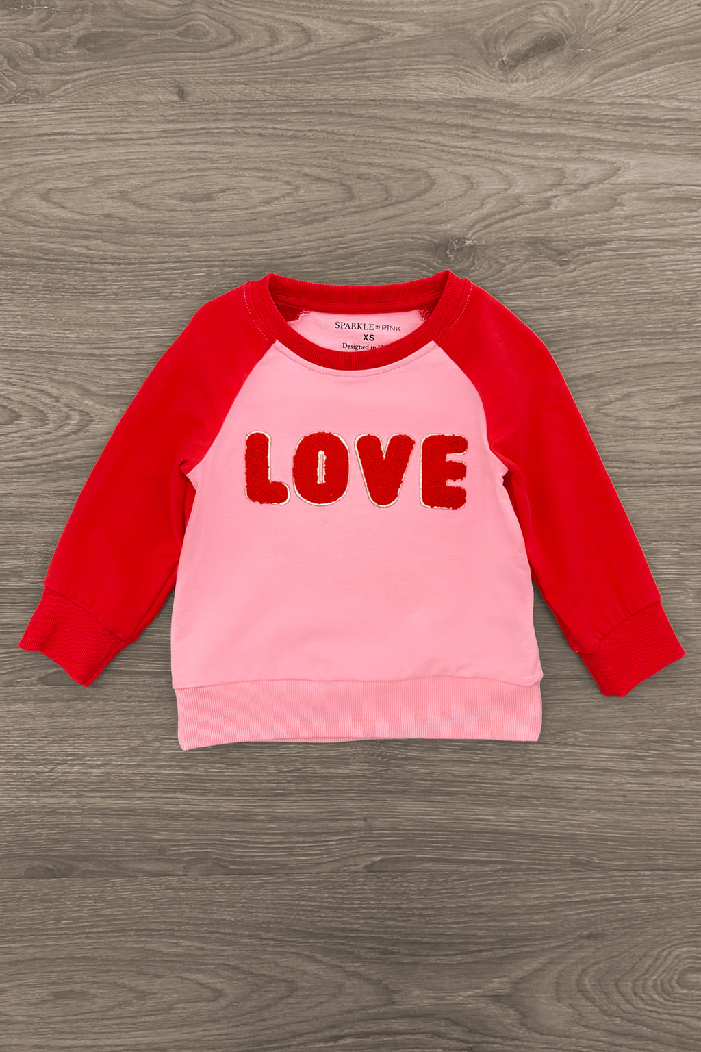 Mom & Kid - "Love" Chenille Patch Top | Sparkle in Pink