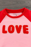 Mom & Kid - "Love" Chenille Patch Top | Sparkle in Pink