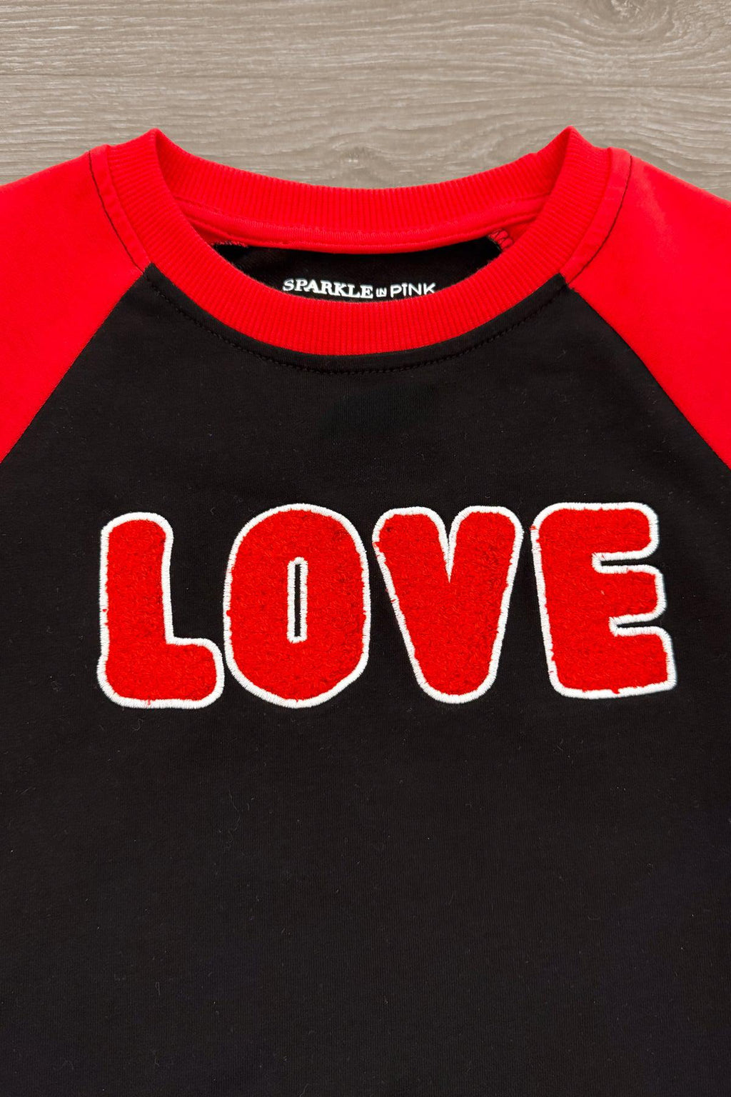 Mom & Kid - "Love" Chenille Patch Top | Sparkle in Pink