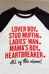 "Lover Boy, Stud Muffin..." Long Sleeve Top | Sparkle in Pink