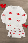 Mom & Me - White Sequin Lipstick Kiss Top | Sparkle in Pink