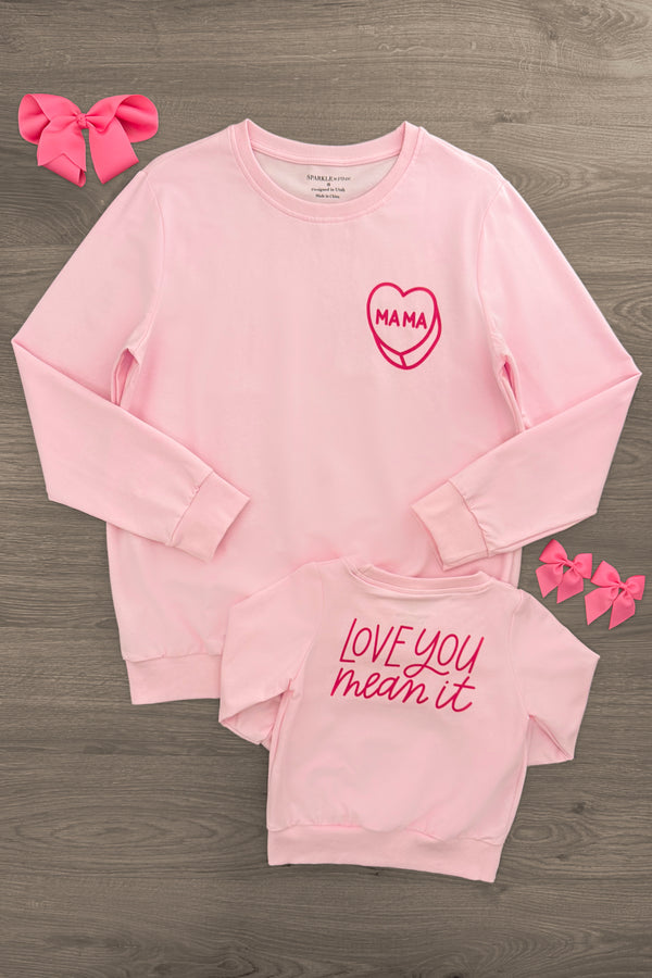 Mom & Me - "Love You Mean It" Pink Top | Sparkle in Pink