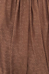 Family Brown Dress & Flannel - GIRL-6-12 Months-FAMILY - Brown fabric with subtle floral eyelet embroidery and gathered pleats.