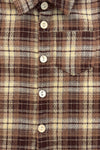 Family Brown Dress & Flannel - GIRL-6-12 Months-FAMILY - Brown plaid flannel shirt with cream buttons and a single chest pocket.