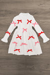 Red & Pink Bow Sweater Dress | Sparkle in Pink