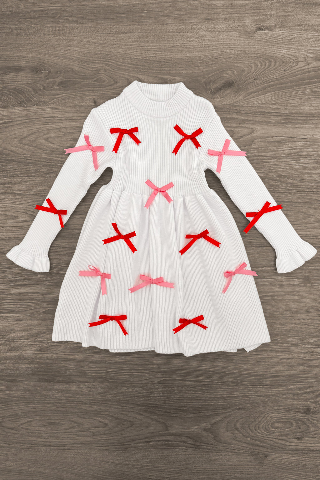 Red & Pink Bow Sweater Dress | Sparkle in Pink