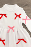 Red & Pink Bow Sweater Dress | Sparkle in Pink