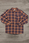 Family Navy & Rust Plaid Dress & Shirt - DAD-XS-FAMILY - Long-sleeve button-up shirt with navy and rust plaid pattern, cotton fabric, classic collar.