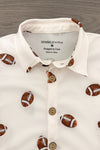 Football Button Down Top | Sparkle in Pink