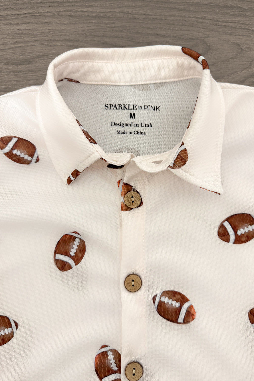Football Button Down Top | Sparkle in Pink