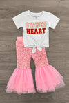 "Sweet Heart" Pink Sequin Bell Bottom Set | Sparkle in Pink