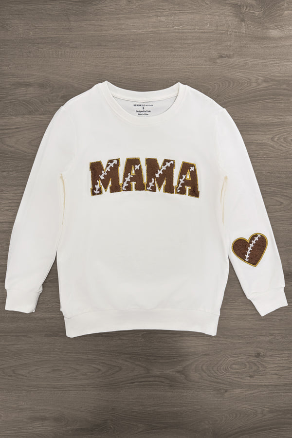 Mom & Me - "Mama & Mini" Football Chenille Patch Top | Sparkle in Pink