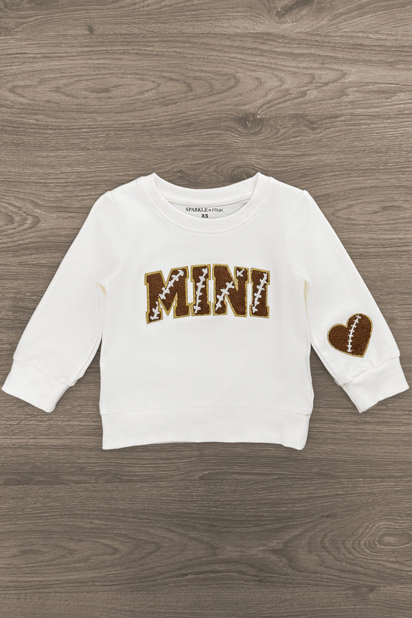 Mom & Me - "Mama & Mini" Football Chenille Patch Top | Sparkle in Pink