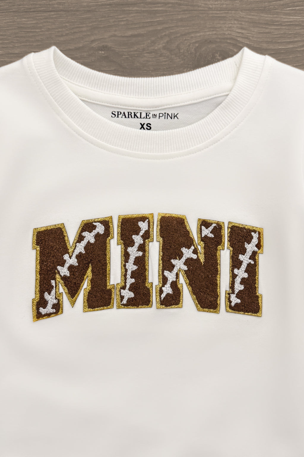 Mom & Me - "Mama & Mini" Football Chenille Patch Top | Sparkle in Pink
