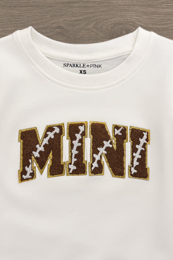Mom & Me - "Mama & Mini" Football Chenille Patch Top | Sparkle in Pink
