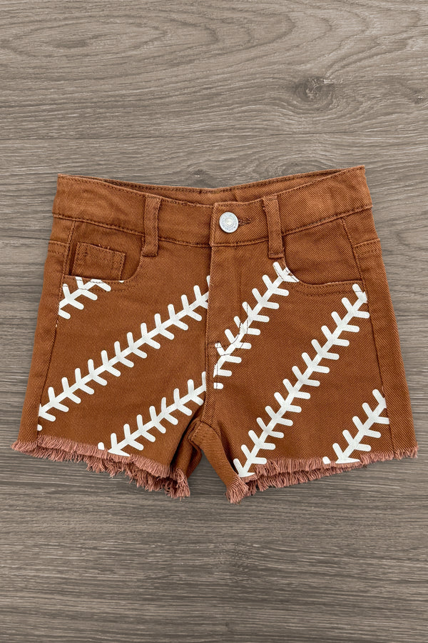 Bow Football Denim Short Set | Sparkle in Pink