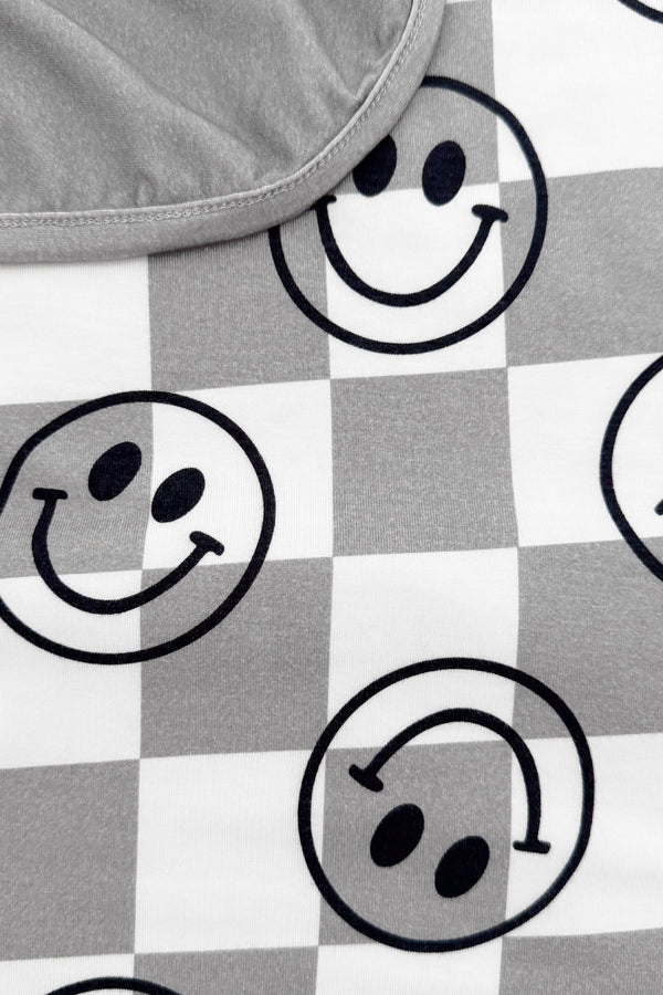 Bamboo Smiley Days Double Sided Blanket | Sparkle in Pink