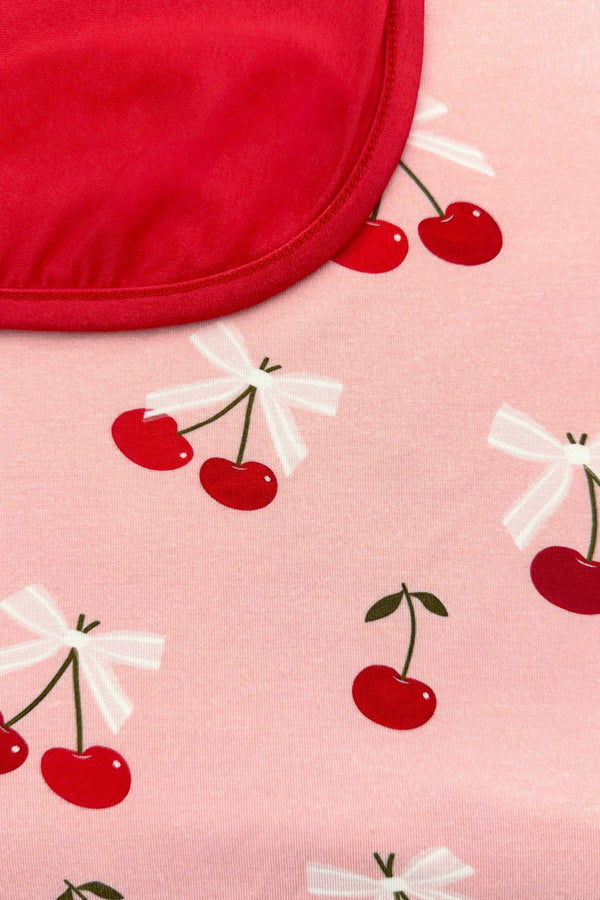Bamboo Sweet Cherry Double Sided Blanket | Sparkle in Pink