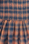 Family Navy & Rust Plaid Dress & Shirt - GIRL-0-3 Months-FAMILY - Navy and rust plaid fabric with gathered ruffle detail at the bottom edge.