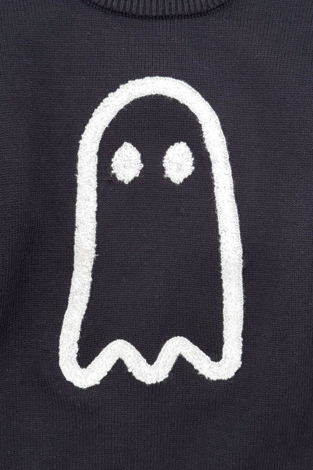 Ghost Pant Set - Boy Or Girl - GIRL-6-12 Months-FAMILY - Black fabric with a white ghost graphic featuring two eyes centered on the front.