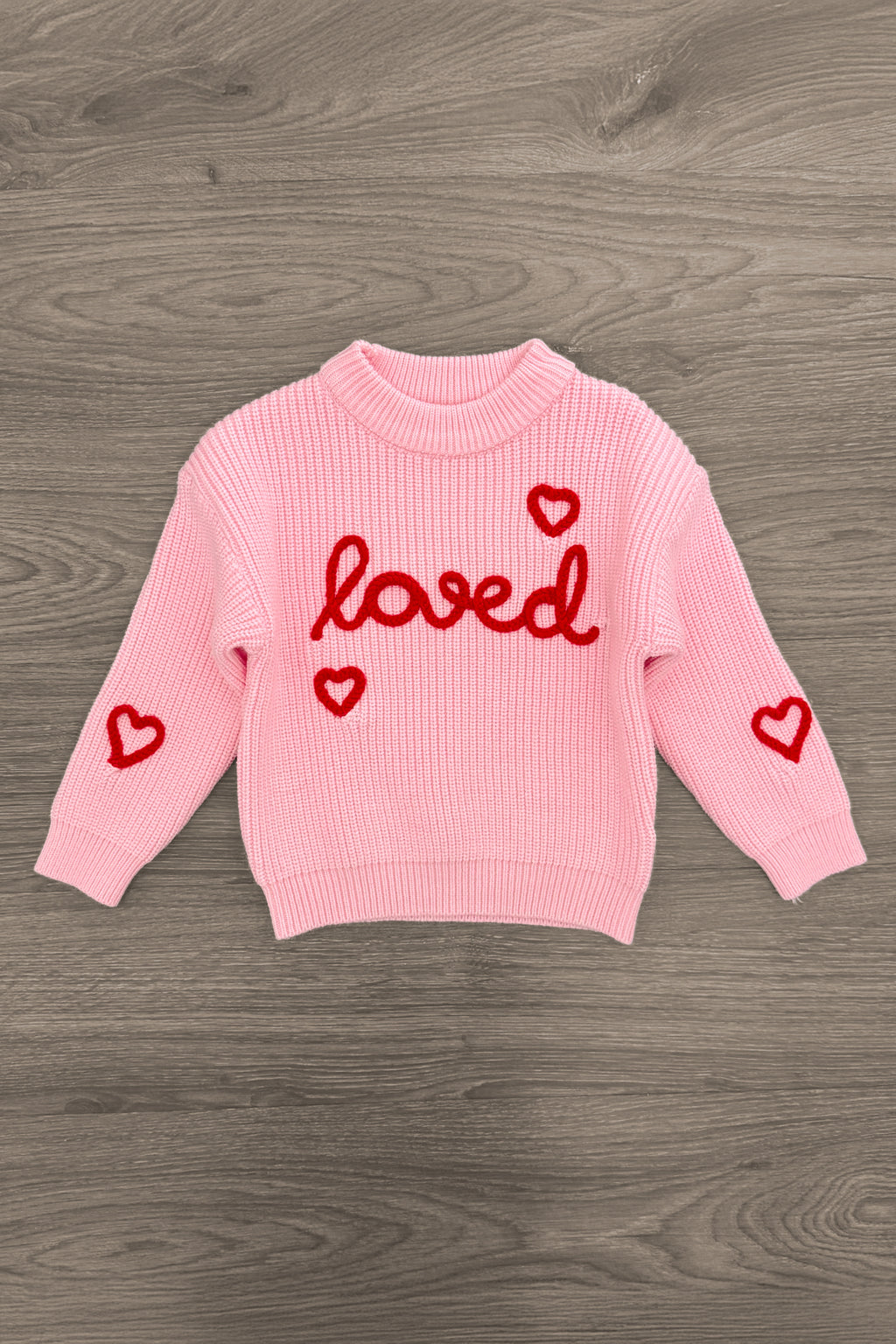"Loved" Knit Sweater Bell Bottom Set | Sparkle in Pink