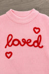 "Loved" Knit Sweater Bell Bottom Set | Sparkle in Pink