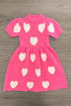 Hot Pink Pearl Heart Sweater Dress | Sparkle in Pink