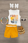 "See Good In All Things" Mustard Short Set | Sparkle in Pink