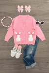Pink Bunny Sweater Cardigan | Sparkle in Pink