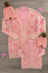 Mom & Me - Pink Heart Cardigan | Sparkle in Pink