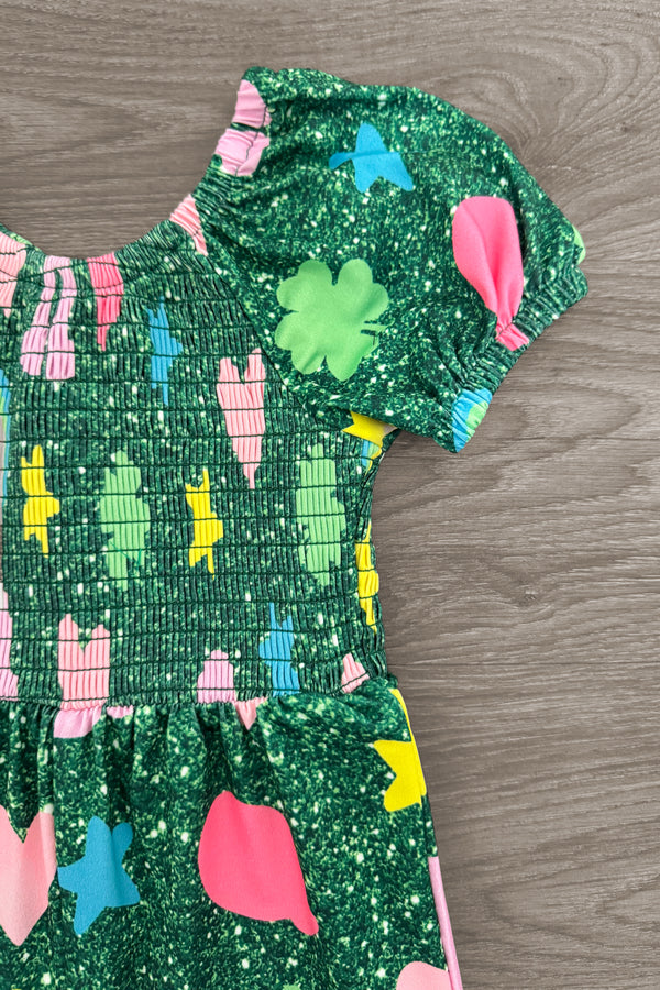 Green Lucky Charm Jumpsuit | Sparkle in Pink