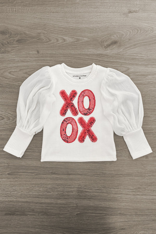 "XOXO" Pink Sequin Skirt Set | Sparkle in Pink