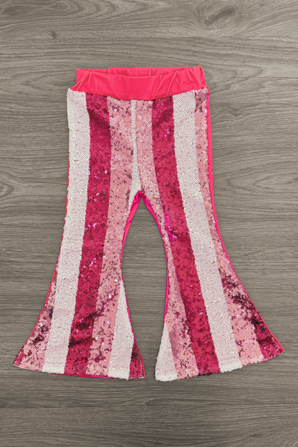 "Be Mine" Pink Sequin Bell Bottom Set | Sparkle in Pink