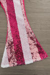 "Be Mine" Pink Sequin Bell Bottom Set | Sparkle in Pink