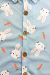 Light Blue Bunny & Carrot Button Down | Sparkle in Pink