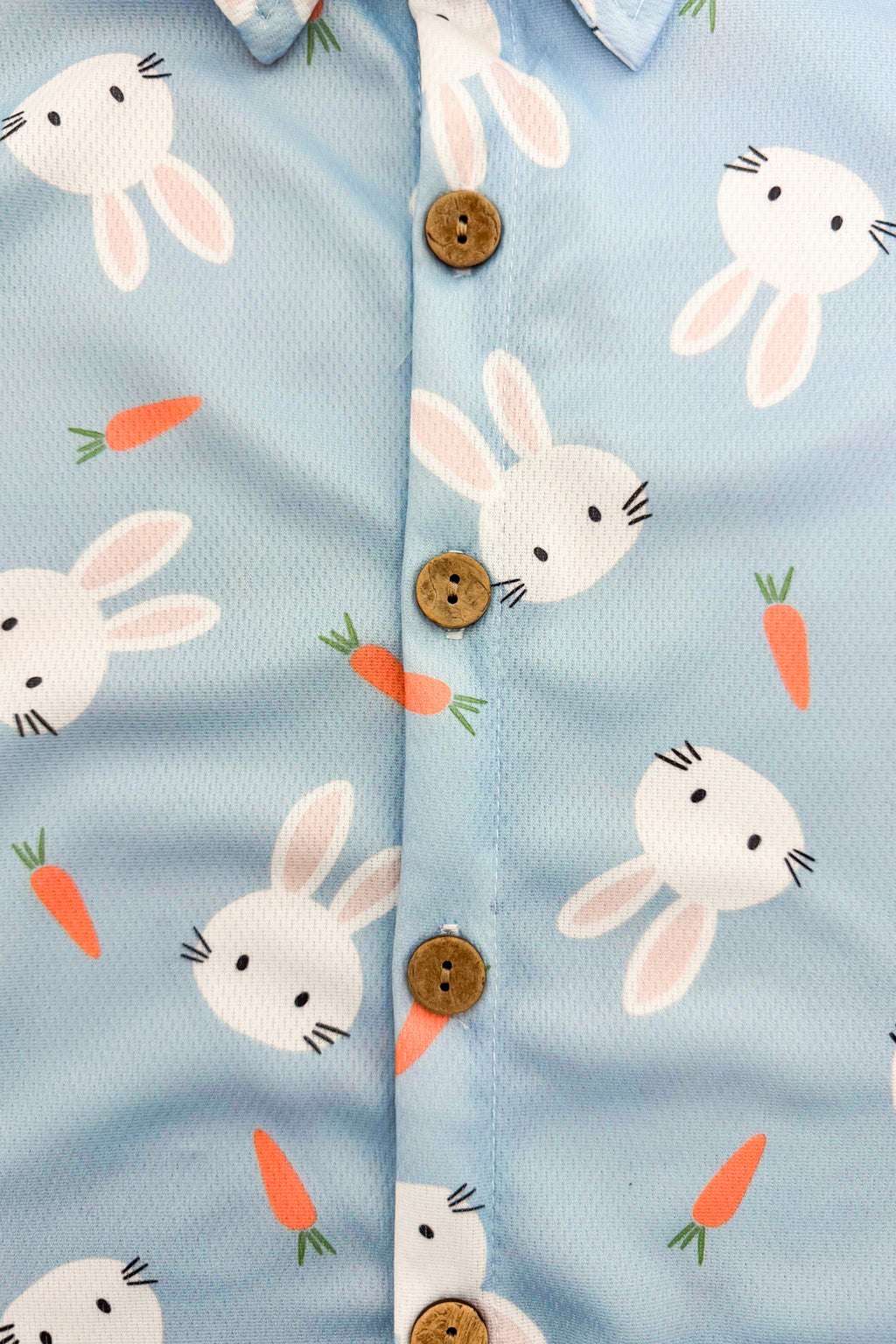 Light Blue Bunny & Carrot Button Down | Sparkle in Pink