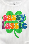 "Sassy Lassie" Rainbow Striped Bell Bottom Set | Sparkle in Pink