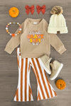 "It's All Gravy Baby" Striped Denim Bell Bottom Set - Sparkle in Pink